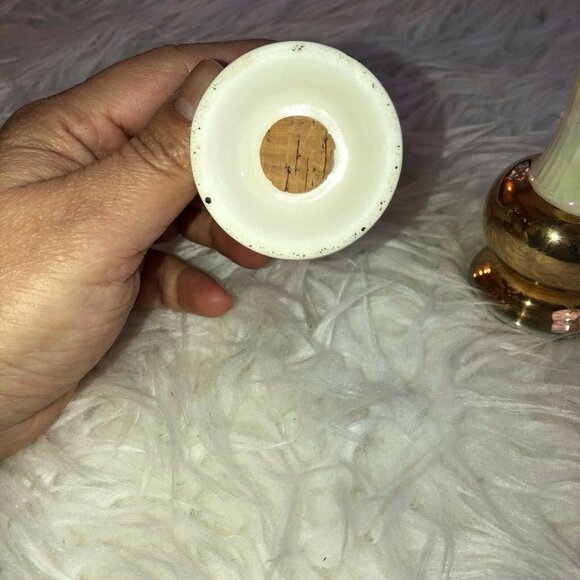 Vintage Irisdescent Luster Ceramic Monogrammed Salt and Pepper Shaker Set - Picture 8 of 8